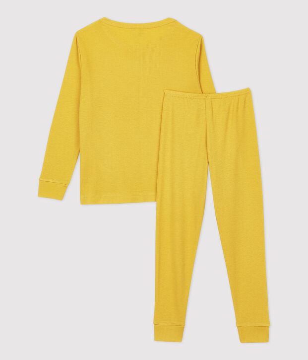 Pyjama uni  en coton et lyocell enfant jaune